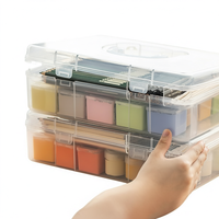 Boîte de rangement en plastique empilable à compartiments multiples avec couvercle à clip, en plastique PET, avec couvercle à fermeture à clip, style moderne minimaliste pour la cuisine