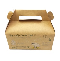 Emballage en papier kraft imprimé jetable, boîte de restauration rapide, boîte à gâteaux en carton