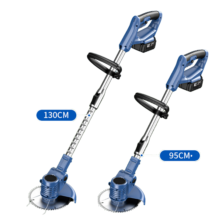 21V Electric Lithium Lawn Mower Telescopic Handle Power Cordless Multi ...