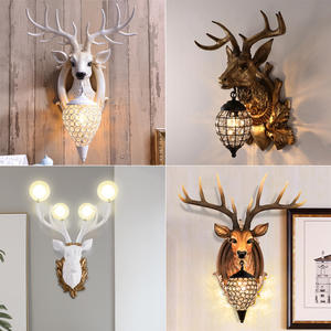 装飾的なカントリービレッジヴィンテージリアルシェイプレジンクリスタルシェードアニマルウォールライト - Product Image 6