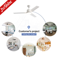 Ventilateur de plafond intelligent 1stshine 52 pouces avec commande Wi-Fi et vocale, pales en ABS, excellent vendeur, usine, lumière intégrée