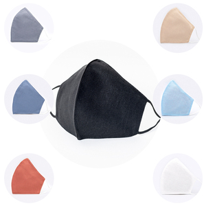 Хлопковая льняная дышащая с эластичной петлей многоразовая черная крышка для лица