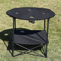 Ensemble de table et de chaises circulaires à quatre tasses Oxford, table ronde, chaise pliante de plage, chaise de loisirs, camping, dîner, bureau extérieur