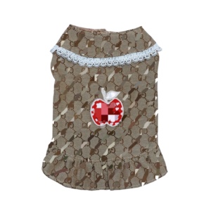 Vêtements pour animaux de compagnie en gros, robe pour animaux de compagnie en dentelle blanche à col rond, brodée de pommes, pour chiens et chats de petite et moyenne taille, Schnauzer, Malteuse - Product Image 1
