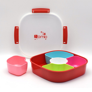 Bomo Five Compartment <b>Snack</b> <b>Box</b> Red 1-3L Eco Friendly Storage Container For Nuts And Candies - Product Image 3