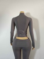 Ensemble 3 pièces Y2K pour femmes avec veste courte, pantalon capri et bandeau en coton et élasthanne, tenue assortie pour le sport et le streetwear d'automne