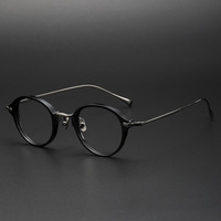 Bingkai Optik Lipat Oval Titanium Murni Berkualitas Tinggi Warna Abu-abu dan Emas Kacamata Pria dan Wanita Model SH2031 untuk Membaca