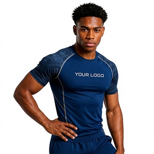 <b>Men</b>’s <b>Compression</b> T-<b>Shirt</b> Quick Dry Moisture Wicking Athletic Performance Gym Running Fitness Muscle Fit Rash Guard Tee - Product Image 2