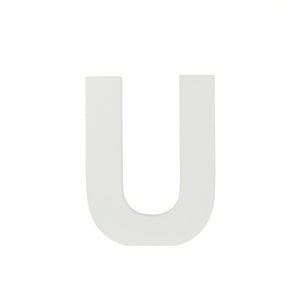 Lettera U in legno bianca da 12 pollici per decorazioni murali - Product Image 2