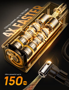 ปั๊มลมยางรถยนต์ฉุกเฉิน Lamicall VHEP01-N แบบพกพา ใช้ไฟฟ้า แรงดัน 150PSI แบตเตอรี่ 5000mAh ไร้สาย พร้อมไฟ LED สำหรับมอเตอร์ไซค์ - Product Image 2