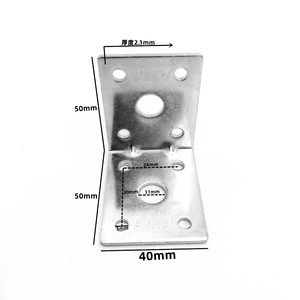 Support d'angle en fer zingué mâle 40x50mm pour meubles, armoires, étagères, connecteur de fixation à angle droit - Product Image 3