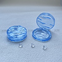Boîte à poudre ronde en ABS ondulé semi-transparente personnalisée, compartiment pour poudre libre et blush, pour emballage cosmétique, modèle 4060