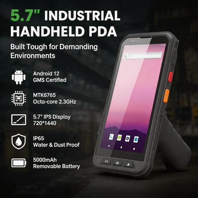 Android 12 Industrial Handheld Mobile Computer PDA with Built-in Printer Rugged Design 1D/2D Barcode Scanning Stock Available