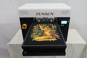 FUNSUN 맞춤형 A3 티셔츠 디지털 평판 프린터 직접 의류 인쇄 기계 공장 가격 빅 프로모션