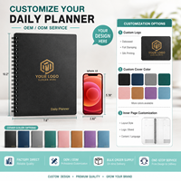 Agenda Diaria Espiral con Cubierta Negra y Detalles Dorados, Planificador de Tiempo, Lista de Tareas, Páginas Interiores, Regalo Corporativo OEM al por Mayor