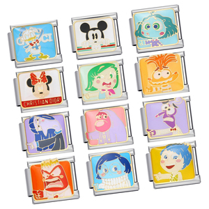 Pulsera con Encanto Italiano de Acero Inoxidable, Pulsera con Personaje de Dibujos Animados, Mickey, <span class=keywords><strong>Minnie</strong></span>, DIY, Joyería de Eslabones - Product Image 1