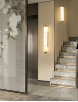 Applique murale LED moderne de luxe en albâtre, lumière blanche chaude encastrée pour salle de bain