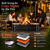 Brasero d'extérieur en bois à brûler soi-même, 48 pouces, robuste, carré, pour patio, emballage pour vente par correspondance