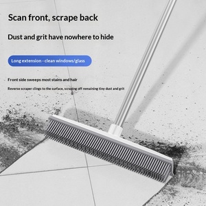 Wholesale Broom Carpet Rake with Squeegee Long Handle for Pet Hair Fur <b>Remover</b> <b>Fluff</b> Hardwood Floor No Scratch - Product Image 5