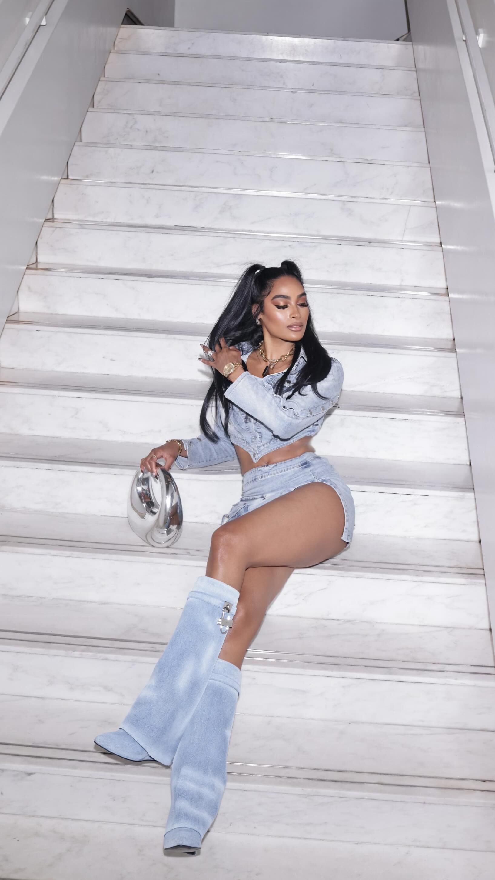 Shop Our Petite Clothing Collection - Fall Jacket & Denim Skirt Set