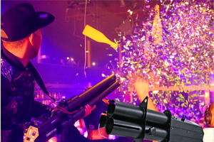 Macchina per Coriandoli Portatile 20W Effetto Scenico Grande Cannone Elettronico per Feste con Carta e Fiori - Product Image 5