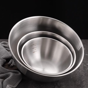 Stainless Steel Salad Bowl 304 Gold Large Baking Cooking Bowl With Graduations For <b>Kitchen</b> Use - Product Image 2