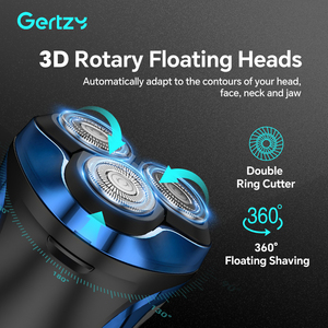 Hot Sell IPX6 Rechargeable Rotary <b>Shaver</b> Triple Blade Facial With 3 Floating Heads Digital Display Foil <b>Shaver</b> - Product Image 3