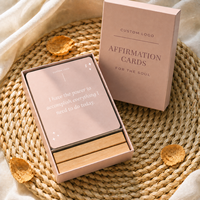 Jeu de cartes personnalisées avec logo imprimé, design inspirant et positif, cartes d'affirmation spirituelle sur l'amour-propre avec support de carte