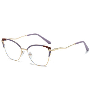 Thời Trang Kim Loại Khung Kính Quang Học Màu Xanh Ray Cắt Kính Máy Tính Phụ Nữ Chống Màu Xanh Ngăn Chặn Ánh Sáng Kính Cho Bảo Vệ Mắt - Product Image 1