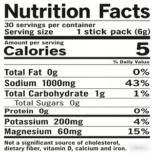 Polvere Elettrolitica Idratante OEM in Bustine Senza Zucchero per Dieta Chetogenica e Carnivora, Miscela di Elettroliti per il Recupero Sportivo - Product Image 2
