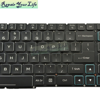 Clavier d'ordinateur portable rétro-éclairé RVB américain pour ACER Predator Helios Neo clavier PHN16-71-747H PHN16-71 nouveau noir sans cadre bord blanc/bleu
