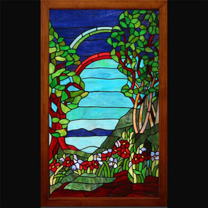 <span class=keywords><strong>Vitrail</strong></span> artisanal personnalisé, fait à la main, verre d'art pour mur de porte et fenêtre, glaçage Double face - Product Image 2