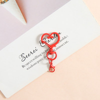 Nouveau porte-clés créatif et mignon en alliage de zinc coloré en forme de cœur avec fermoir mousqueton, accessoire DIY, composant de bijoux faits à la main