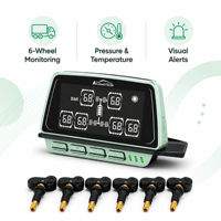 Kit Sensor Eksternal TPMS Truk Nirkabel 6 Roda, Monitor Tekanan dan Suhu Ban dengan Layar untuk Armada Van