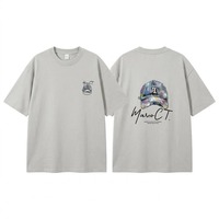 T-shirt Homme 100% Coton 2026 Coupe Oversize Épaules Tombantes Style Urbain Tissé Graphique Logo Personnalisé Impression SIDE EFFECT En Stock
