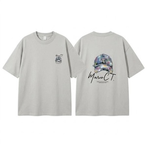 เสื้อยืดผู้ชายคอตตอน 100% ปี 2026 ทรงโอเวอร์ไซส์ ไหล่ตก สไตล์ไฮสตรีท ลายกราฟิกทอ พิมพ์โลโก้แบบกำหนดเอง SIDE EFFECT มีสินค้าพร้อมส่ง - Product Image 2