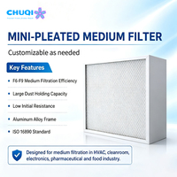 Filtre HEPA mini-plissé EN 1822 H13 H14 610x305x292mm avec cadre en aluminium pour salle d'opération et salle blanche - Rapport de test