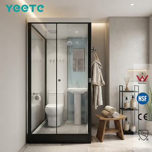 Cabine de douche pivotante YEETE en chrome poli, verre trempé 8 mm, pour salle de bain, vente en gros, présentoir de salle d'exposition, stock pour revendeurs - Product Image 1