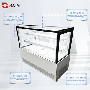 Vitrine réfrigérée pour gâteaux avec refroidissement par air, en acier inoxydable, étagères réglables - Product Image 3
