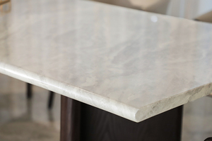 Juego de mesa de comedor de estilo nórdico, mesa de comedor rectangular de 6 plazas, diseño moderno de mármol blanco - Product Image 4