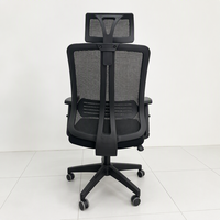 Chaise de bureau contemporaine MF - Chaise pivotante réglable avec dossier en tissu et structure en plastique, hauteur réglable