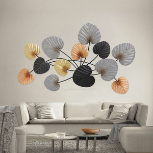 Hot Sale 3D Luxury Golden Ginkgo <strong>Leaf</strong> Metal <strong>Wall</strong> Art Decor Modern Home Background Metal Hanging <strong>Wall</strong> <strong>Decorations</strong> - Product Image 2