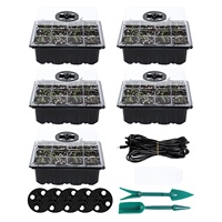 LK Kit de mini plateaux de pépinière avec couvercles en plastique pour semis/plateau pour plantes pour jardin Kit de plateau de pot de démarrage de graines