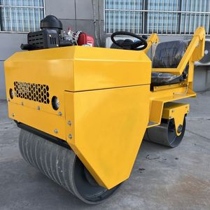 Maquinaria de construcción 0.75Ton Rodillo Diesel Rodillo vibratorio hidráulico Compactación de carreteras de asfalto - Product Image 2