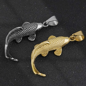 New Stainless Steel Fish Pendant Religious Necklace Lucky Fish Necklace Biker Amulet Fish Jewelry Koi Pendant Necklace - Product Image 6