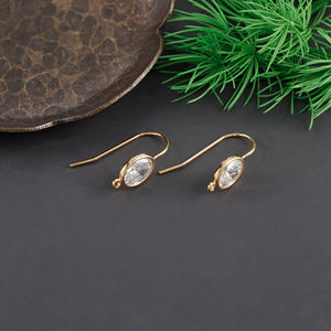 M1060 Grosir Pengait Anting Logam Warna Emas Perak dengan Zirkon untuk Aksesoris Pembuatan Perhiasan 10pcs/lot - Product Image 5