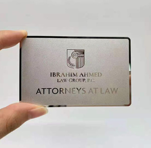 นามบัตรโลหะกระจกหรูหราโลโก้ที่กำหนดเองขายส่ง - Product Image 4