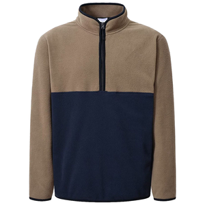 OEM Người Đàn Ông Của Giản Dị Outwear Mô Hình Rắn Cực Lông Cừu Màu Khối Quý Zip Lên Áo Thun Đứng Cổ Áo Mùa Đông Áo - Product Image 4
