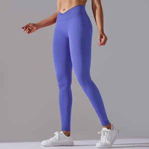 Pantalones de Yoga sin Costuras para Mujer, Leggings Deportivos de Cintura Alta con Corte en V, Personalizados para Gimnasio, Venta al Por Mayor - Product Image 2