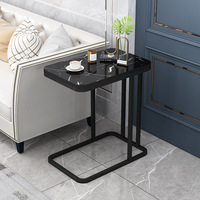 Salon léger de luxe Table à thé/café Design d'angle de balcon carré mobile simple Fourniture directe en usine